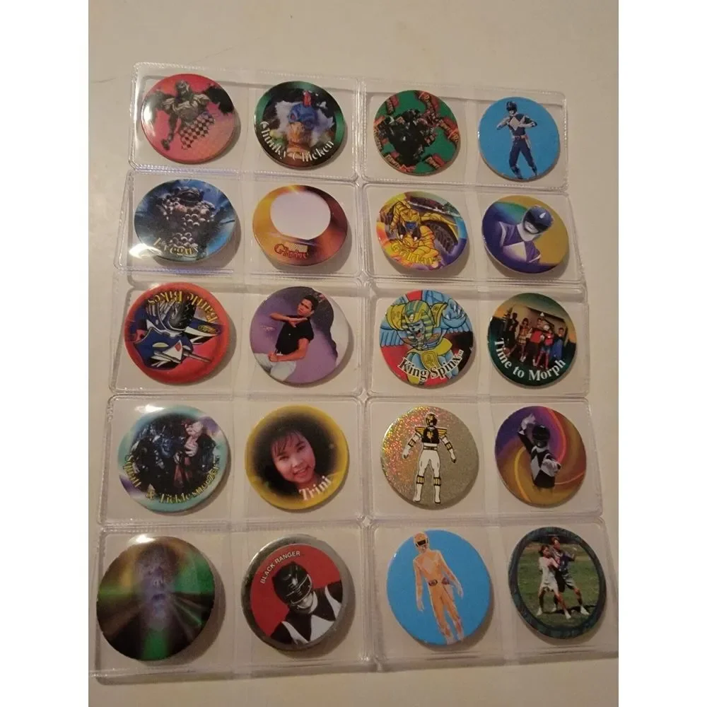Lot Of 20 Vintage POGs Misc. Mighty Morphin Power Rangers Caps Saban 90s